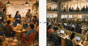 Startup culture in India scaling from 20 to 200 employees