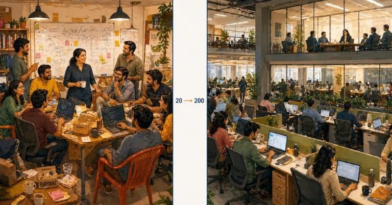 Startup culture in India scaling from 20 to 200 employees