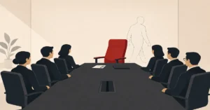 : Illustration of leadership bench strength a company left exposed when its only senior leader resigns and no successor is ready to step up